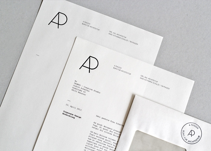 indesign inspiration stationery branding letterhead business card envelope a panzer corporate