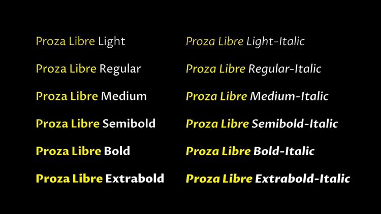 best free fonts business cards resume cv professional sans serif proza libre